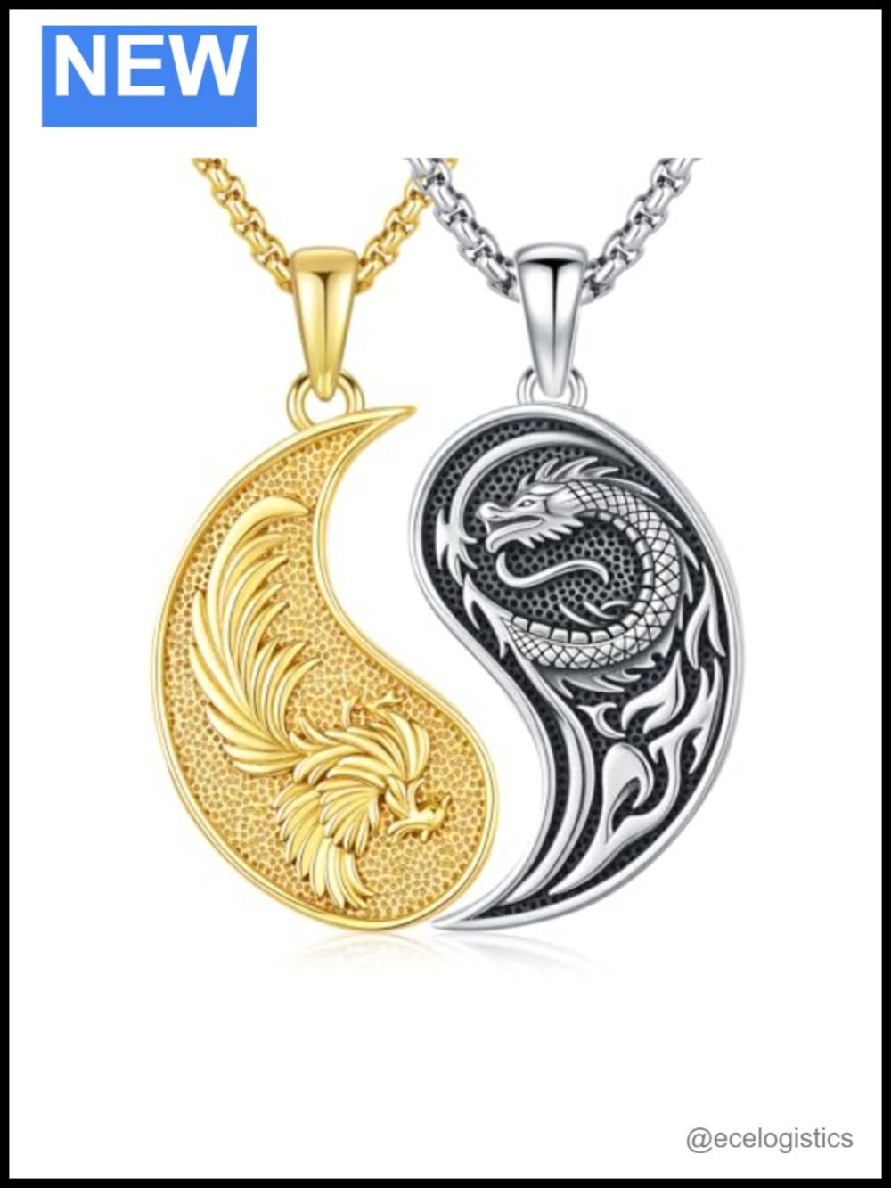925 Sterling Silver Yin Yang Pendant Necklace Gold Plated Adjustable Chain